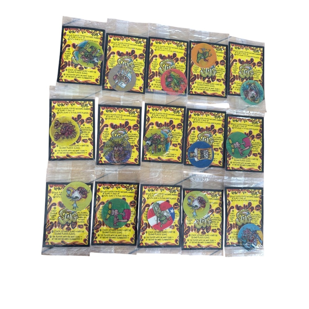 1995 bundle of sealed packs of Slug Pogs from‎ Pinnacle